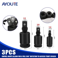 360 Degree Swivel Knuckle Joint Air Impact 1/2 3/8 1/4 Inch Wobble Retractable Socket Adapter for Pneumatic Wrench Tool 1