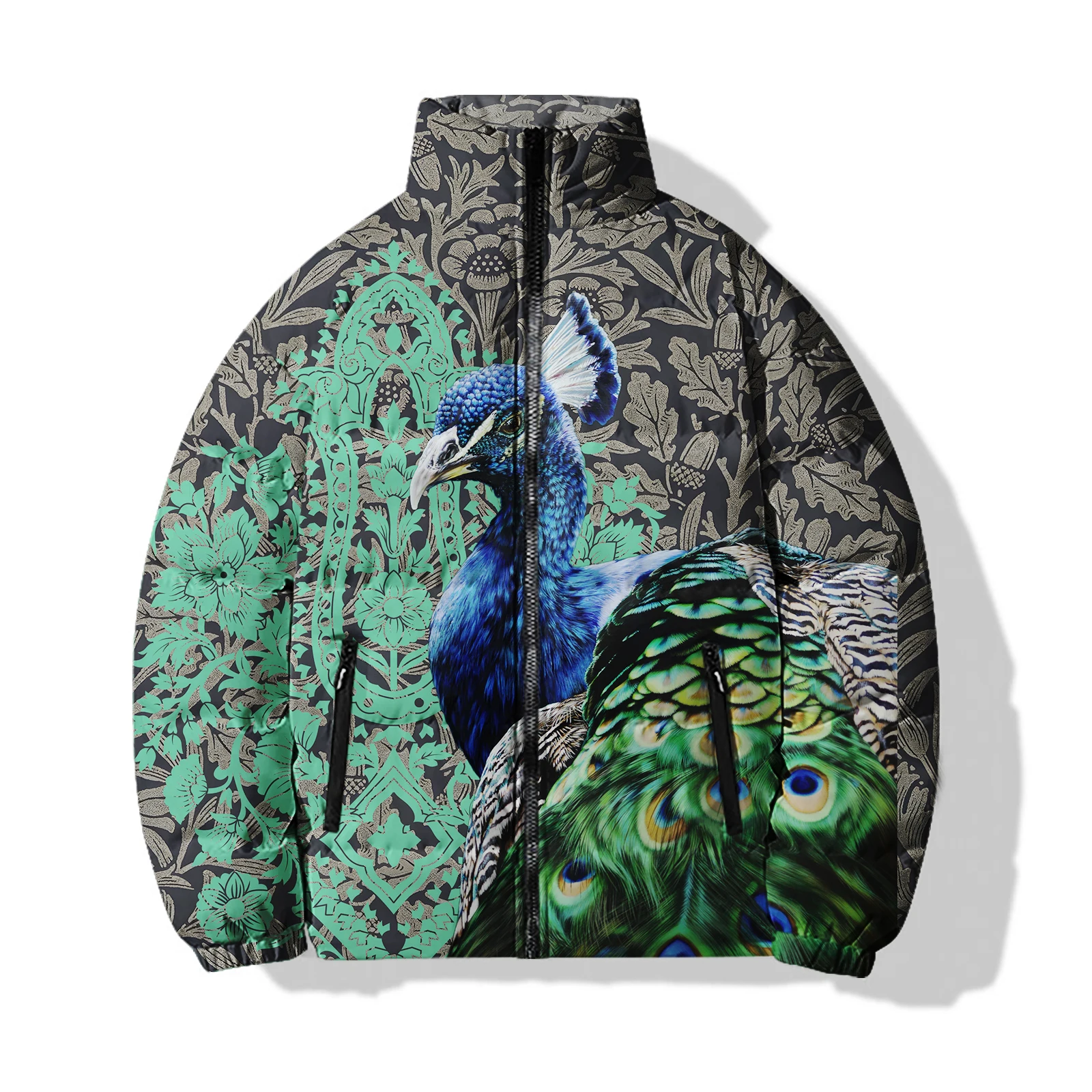 thumbnail image 1 of Ropa de algodón de moda para hombre Chaquetas con estampado de pájaros personalizadas para hombre Abrigos de hombre modernos y cómodos Abrigos de invierno para hombre Parkas, 1 of 5
