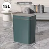 Non-contact narrow smart sensor trash can smart home 15L automatic bagging electronic trash can smart bathroom trash can white 1