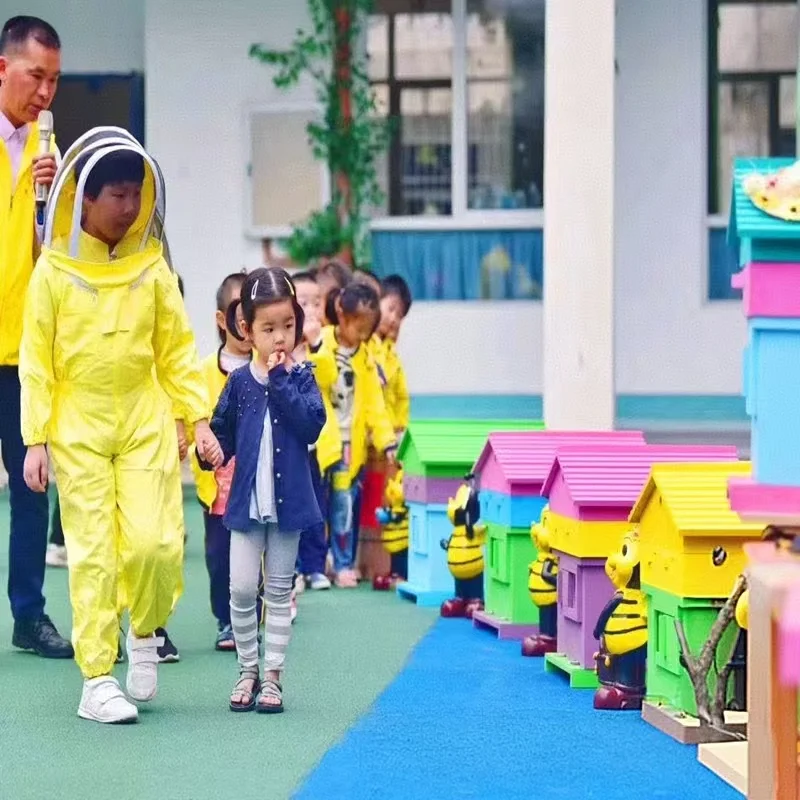Cotton Jumpsuit Children's Bee-proof Suit Space Suit Anti-bee Cap Beekeeping Tools Beekeeping Suit Beekeeping Clothing 1PCS