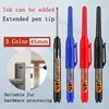 8PCS 45mm Tip Waterproof Long Head Marker Pen Quick-Dry Ink Woodworking Black Red Blue Long Head Nib Deep Hole Tile Carpenter 3