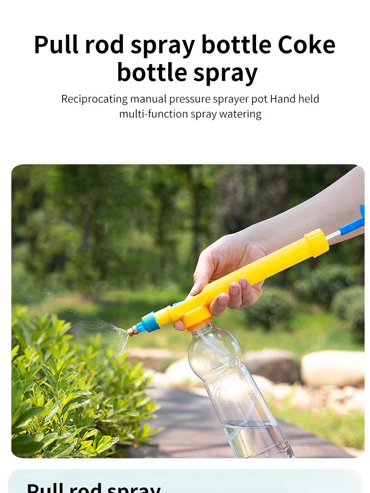 Description Picture 2 of itemRandomly Select One in Blue and Red Manual High Pressure Air Pump Manual Sprayer Adjustable Drink Bottle Spray Head Nozzle Garde