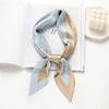 70*70cm Soft Neckerchief Two Color Splicing Decorative Headscarf Women's Hijab Scarves Crinkled  Pleated Silk Scarf Satin Hijab 5