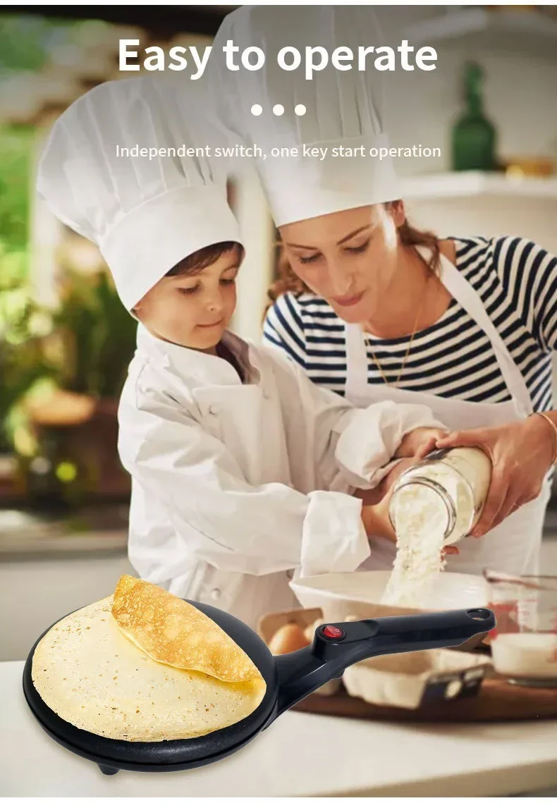 Electric Crepe Maker Breakfast Pizza Machine Pancake Baking Pan Cake Non-Stick Griddle Chinese Spring Roll Cooking Tools 4