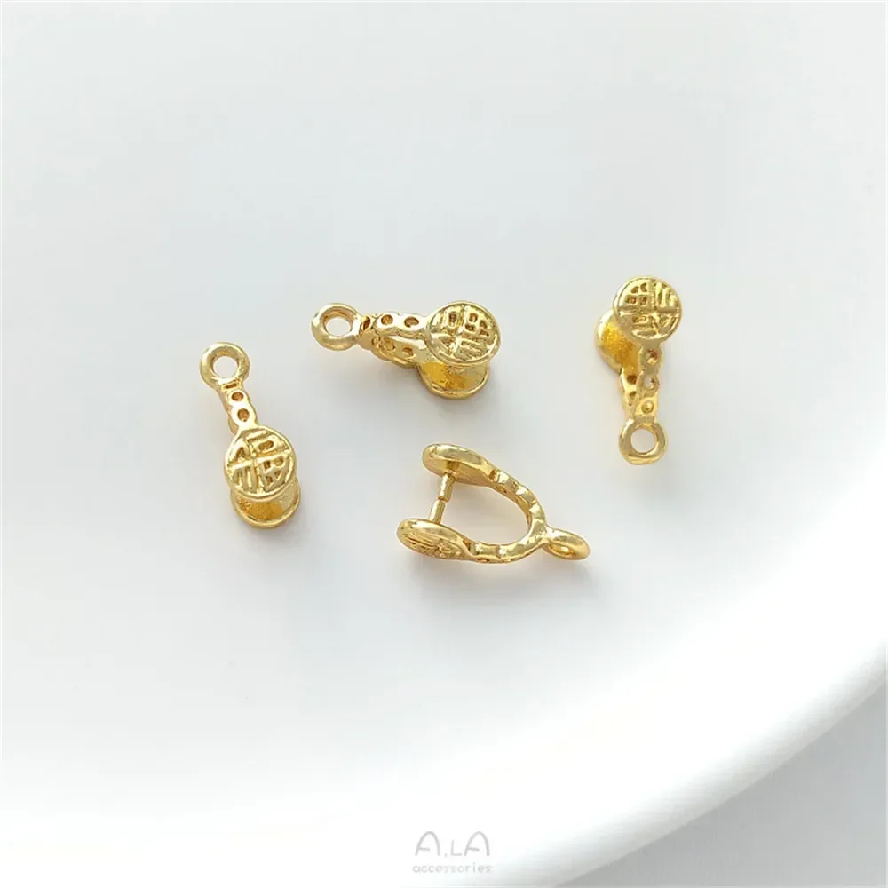 

Медная обернутая 18K позолоченная пряжка фузи Дыня семян безопасная Пряжка нефритовая подвеска клипса Пряжка ручной работы Diy Подвеска пряжка C065
