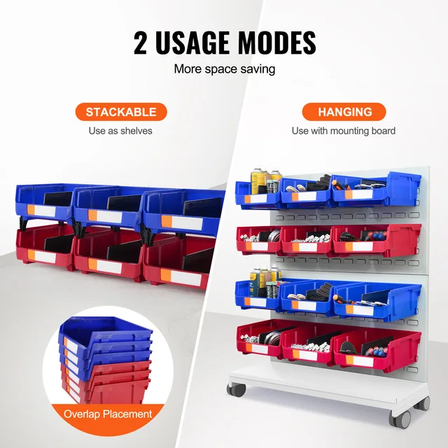 17172-218b98.jpg SucceBuy 6/12/24pcs Garage Storage Bin Hanging Stackable Wall Mounted Organizer Bin Stacking Containers for Closet KitchenOffice