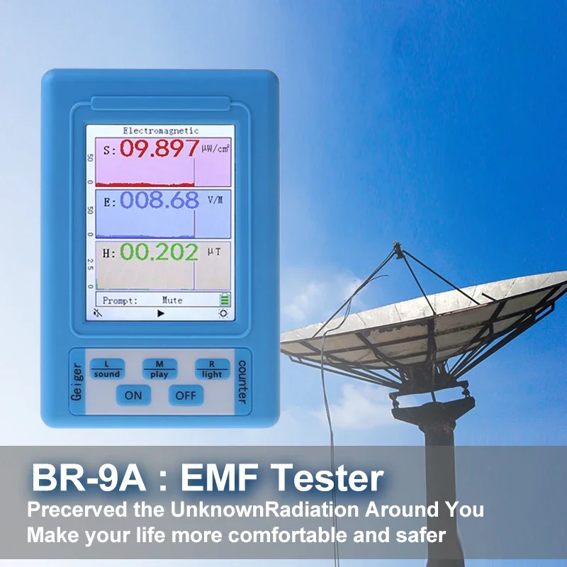 BR-9A/XR-2 Portable Electromagnetic Radiation Detector EMF Meter High Accuracy Professional Radiation Dosimeter Monitor Tester