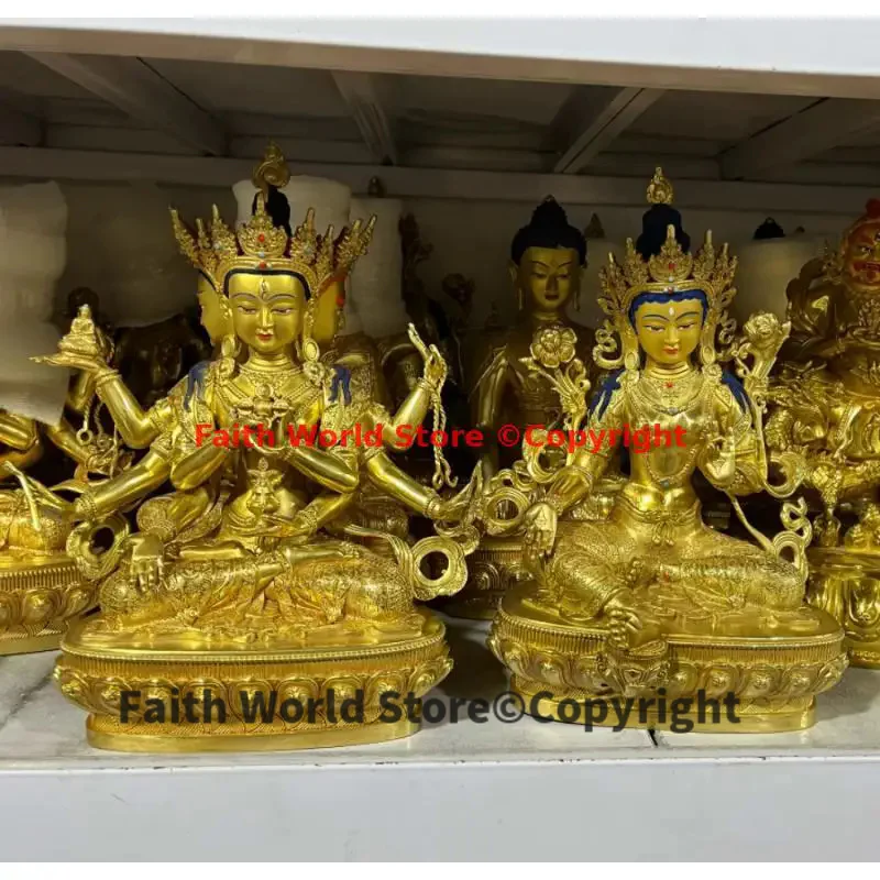 

wholesale Tibet Buddha statue High quality copper Tantric goddess Namgyalma usnisa vijaya Green Tara efficacious protection