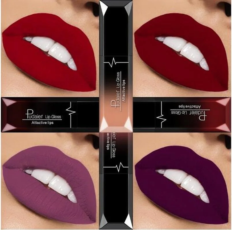 21 Color Lip Gloss Waterproof Matte Liquid Lipstick Moisturizing Pudaier Lip Gloss Makeup Beauty Cosmetics lip makeup,lip glaze,lip lacquer,lip tint,lip stain,lip gloss