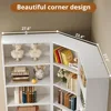 Corner Bookshelf and Bookcase with 2 Storage Cabinets and 7 Tier Adjustable Shelves, 71" Height Storage Shelves Corner Combinat 5
