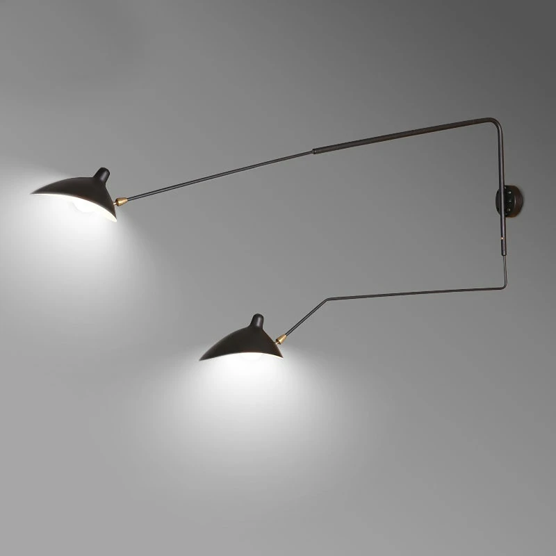 

Nordic Designer Spider Wall Lamp Rotatable Serge Mouille Sconce Light for Living Room Bedroom Study Wall Home Decor E27 Sconces