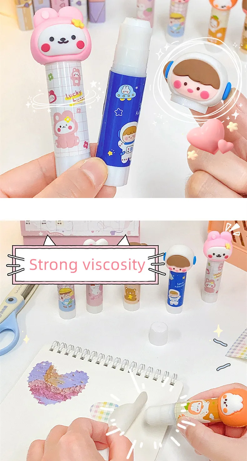 Cheap 1pc Cute Glue Sticks Lovely Cartoon Bear Bunny School Glue for DIY  Paste Non-sticky Sticker Student Kawaii School Supplies