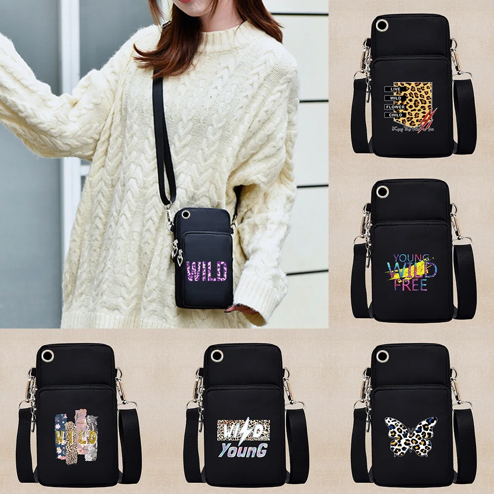 

Coin Pouch Sports Music Universal Mobile Phone Bag Crossbody Bags for Girls Fashion Shoulder Bag Wild Pattern for Samsung/iPhone