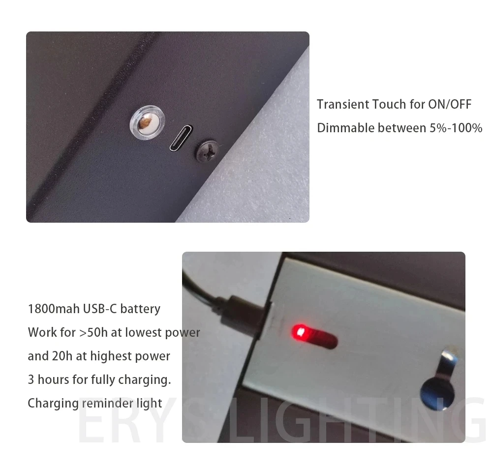 현대 USB C 충전식 벽 조명, 조도 조절 터치 벽 램프, 스콘스 조명, 실내 거실 침실 발코니 복도