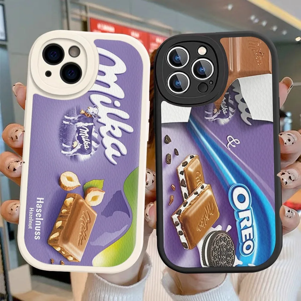 Custodia Rigida Per Telefono Con Scatola Milka Al Cioccolato Per Iphone 14 13 12 Mini 11 14 Pro Max Xs X Xr 7 8 Plus Fundas