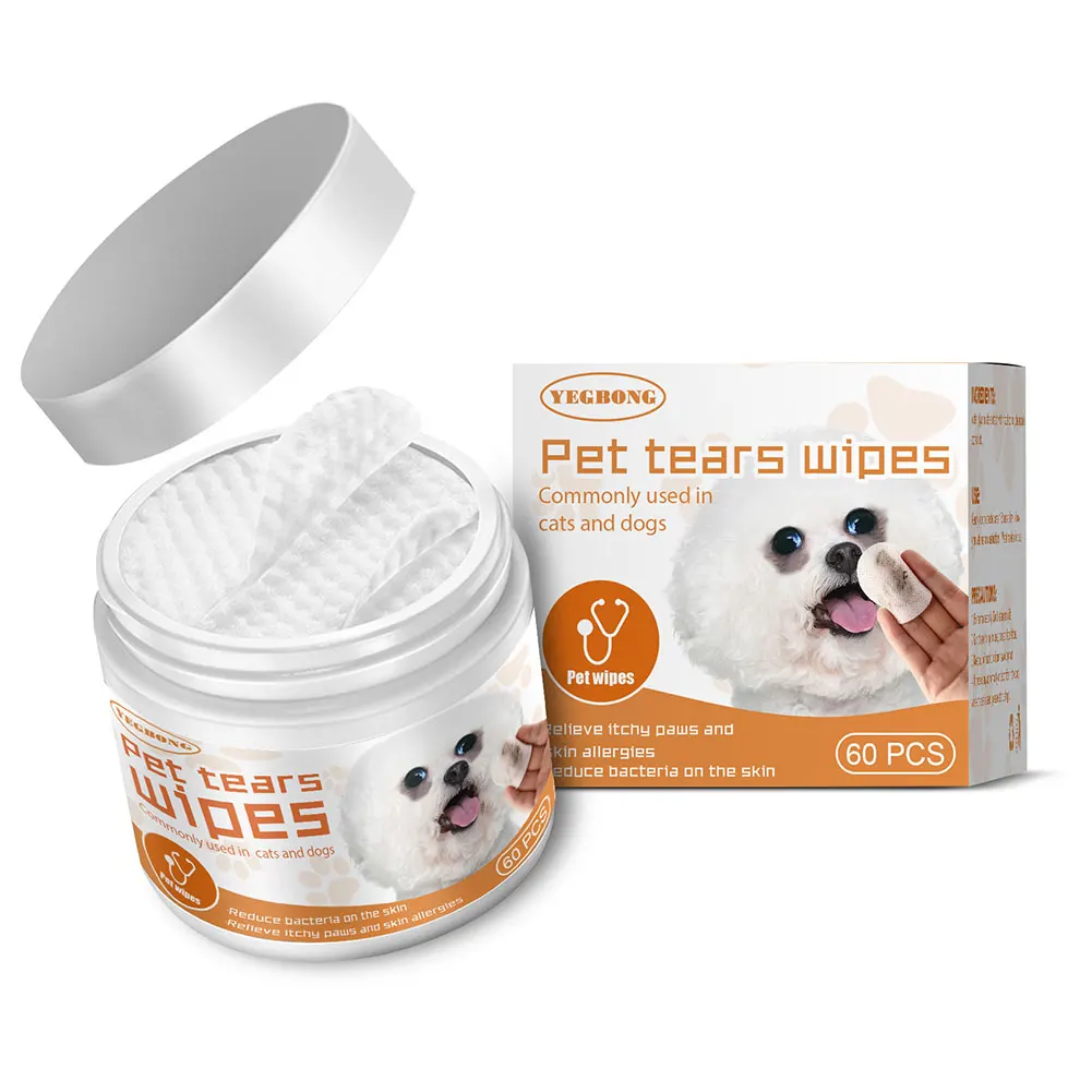 

60pcs/box Non Woven Fabric Eye Tear Pet Wipes Grooming Cleaning Portable Soft Dog Cat Stain Remover Hygienic Wet Protective
