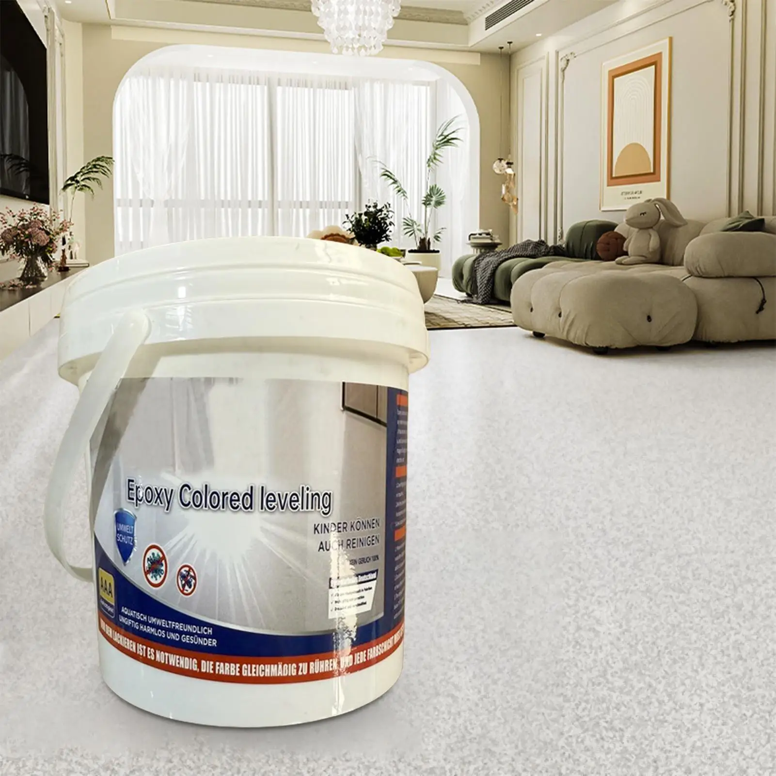 Epoxy Floor Paint Epoxy Coloured Sand Floor Paint Self Leveling High Gloss Marble Effect Water Based Nonslip Colored Floor Paint