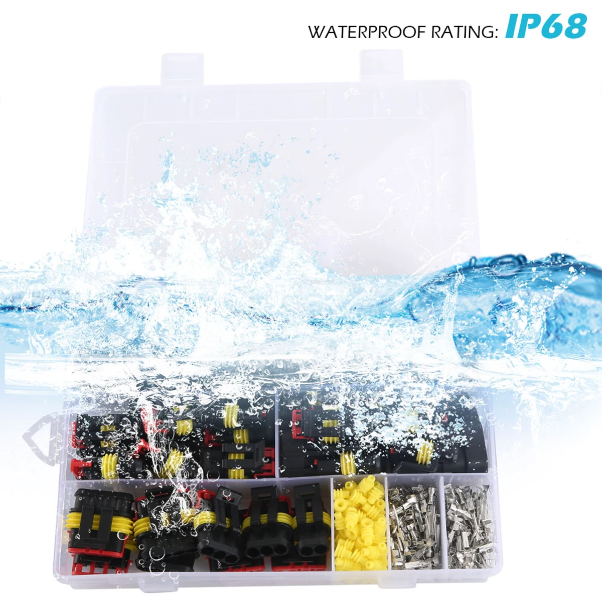 352pcs Waterproof Connectors For Car Motorcycle Yacht Electrical Wire Connector Kit 1/2/3/4 Pin Terminals Harness Plug Connector