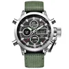 XINEW Brand Chronograph Business Watch For Men Fashion Nylon Band Alarm Stopwatch Multi-function Movement Electronic Clock Black 5