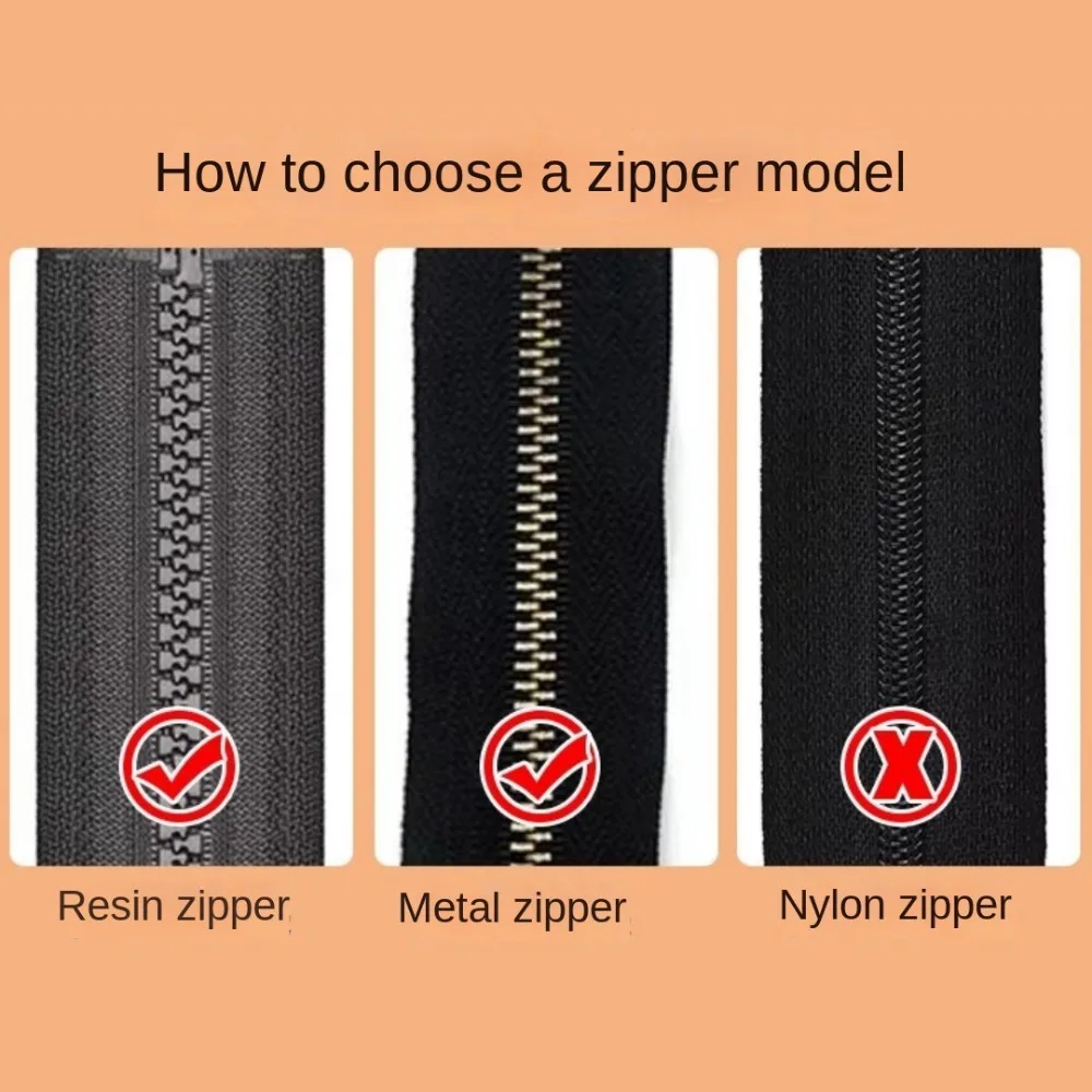 10Pcs 3 5 8 Zipper Puller Head Black Resin Zipper Slider Handmade Sewing Accessories Clothing Bag Zips for Replacement Parts