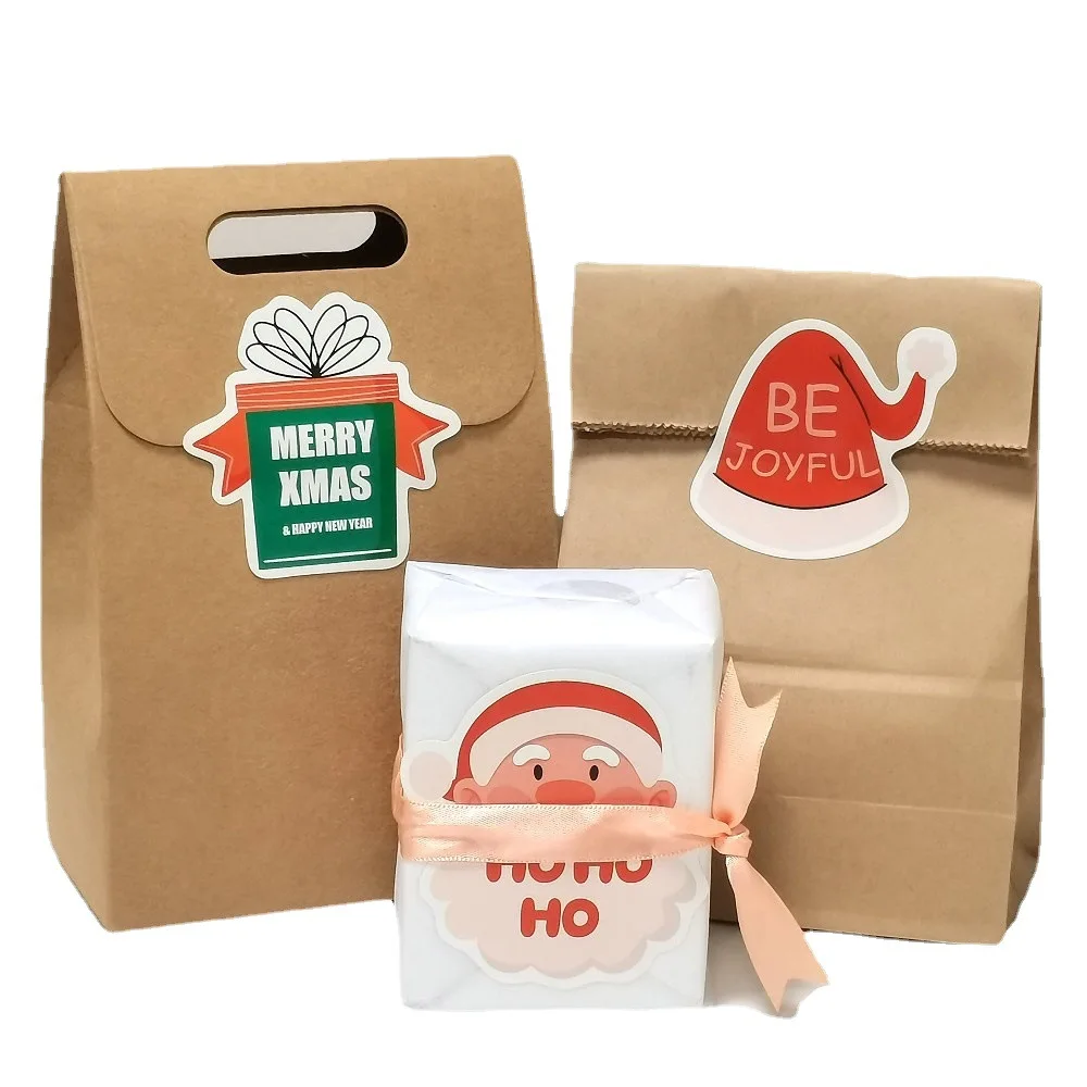 20-40 Stück Frohe Weihnachten Aufkleber Weihnachts mann Weihnachts mütze Bäume Geschenk muster Aufkleber Etiketten für Frohes Neues Jahr Geschenk paket – Detail 5