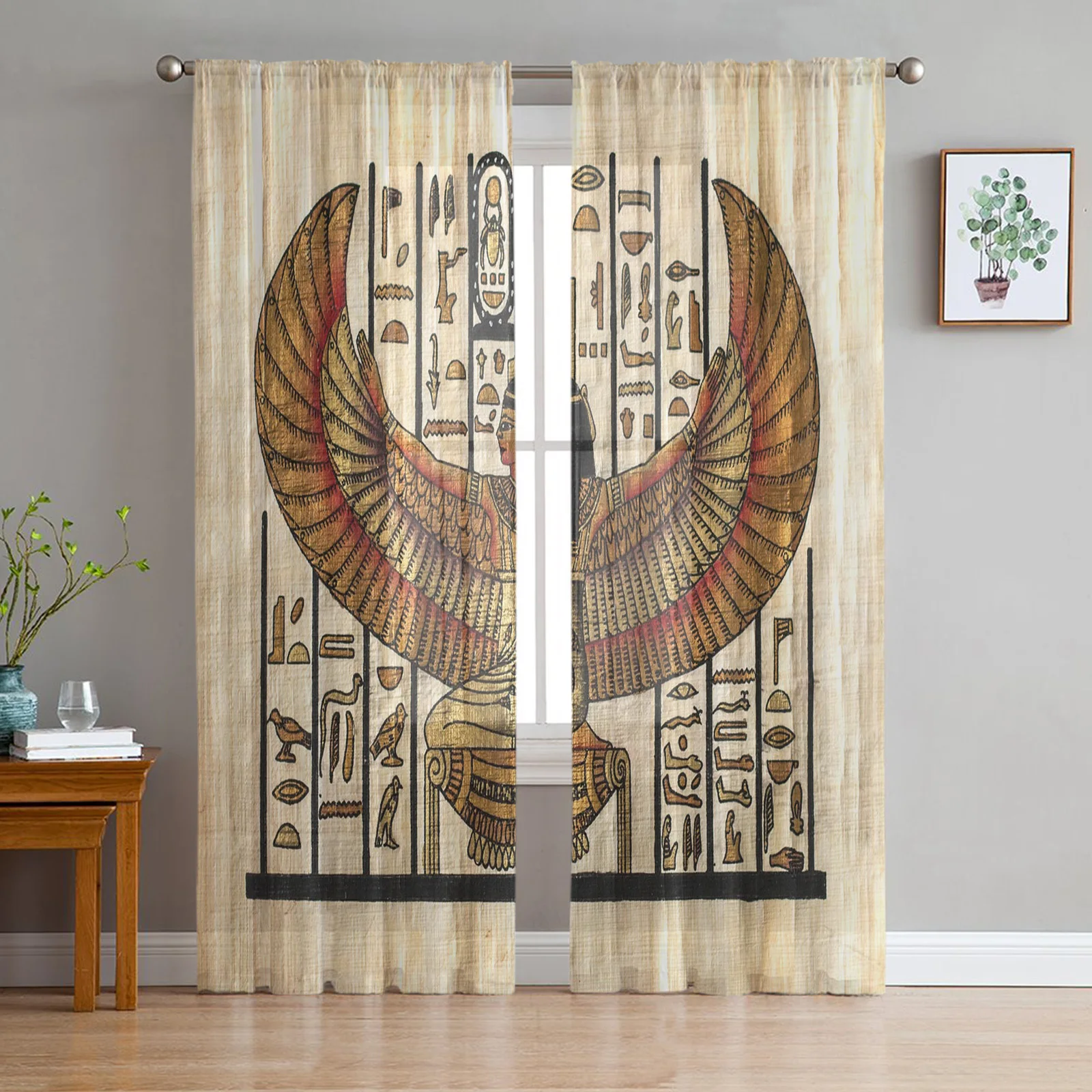 Woman Mural Window Curtains for Living Room Kitchen Door Curtain Sheer Curtains for Bedroom 