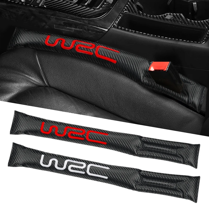 1/2Pcs Car Styling Wrc Logo Car Seat Gap Plug Filler Imbottitura Cuscinetti A Tenuta Stagna Per Peugeot Toyota Ford Focus Vw Honda Accessori
