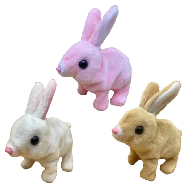 N80C 6in Plush Bunny Electric Doll Walking Rabbit Toy w/ Imitated Sound Interactive Adorable Rabbit Children’s Birthday Gift 1