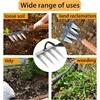 Weeding Hoe Iron Rake Garden Rake Metal Carbon Steel Tooth Nail Rake Weeding Loose Soil Agricultural Tool for Sturdy Dethatching 4