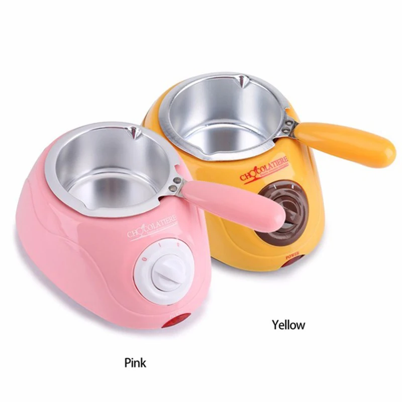 1/2/3PCS Durable Stainless steel&Plastic Hot Chocolate Melting Pot Electric Fondue Melter Machine Set Tool EU plug