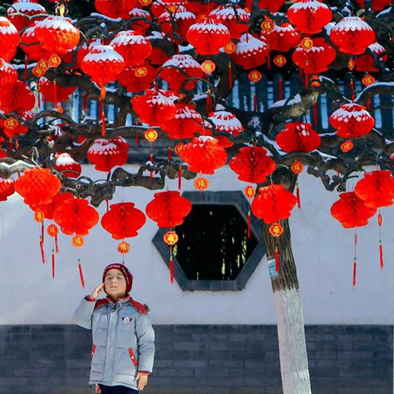 Traditionelle Chinesische Rote Laternen für Chinesisches Neujahr 2026, Papierlaternen für Chinesisches Frühlingsfest, Hängende Dekoration, Partyzubehör – Detail 15