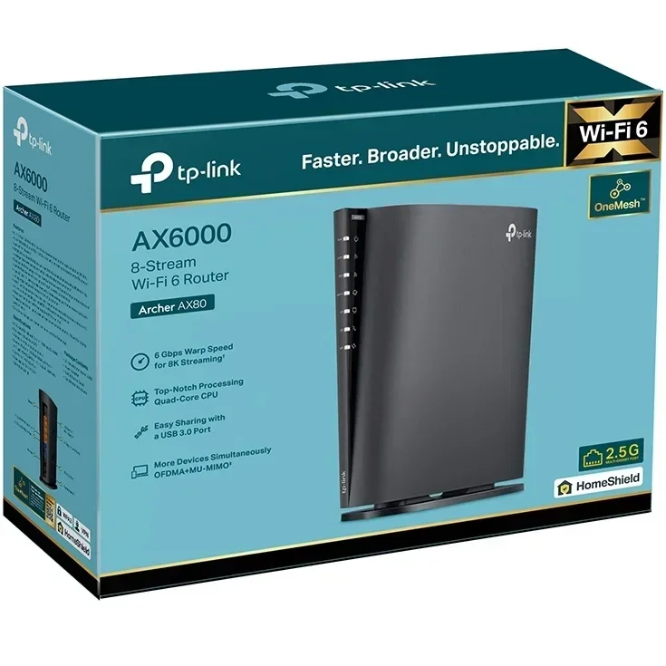 【新品未使用】TP-Link Wi-Fi 6 ルーター Archer AX80 Archer AX80 | AX6000 8-Stream Wi-Fi 6 Router with 2.5G Port