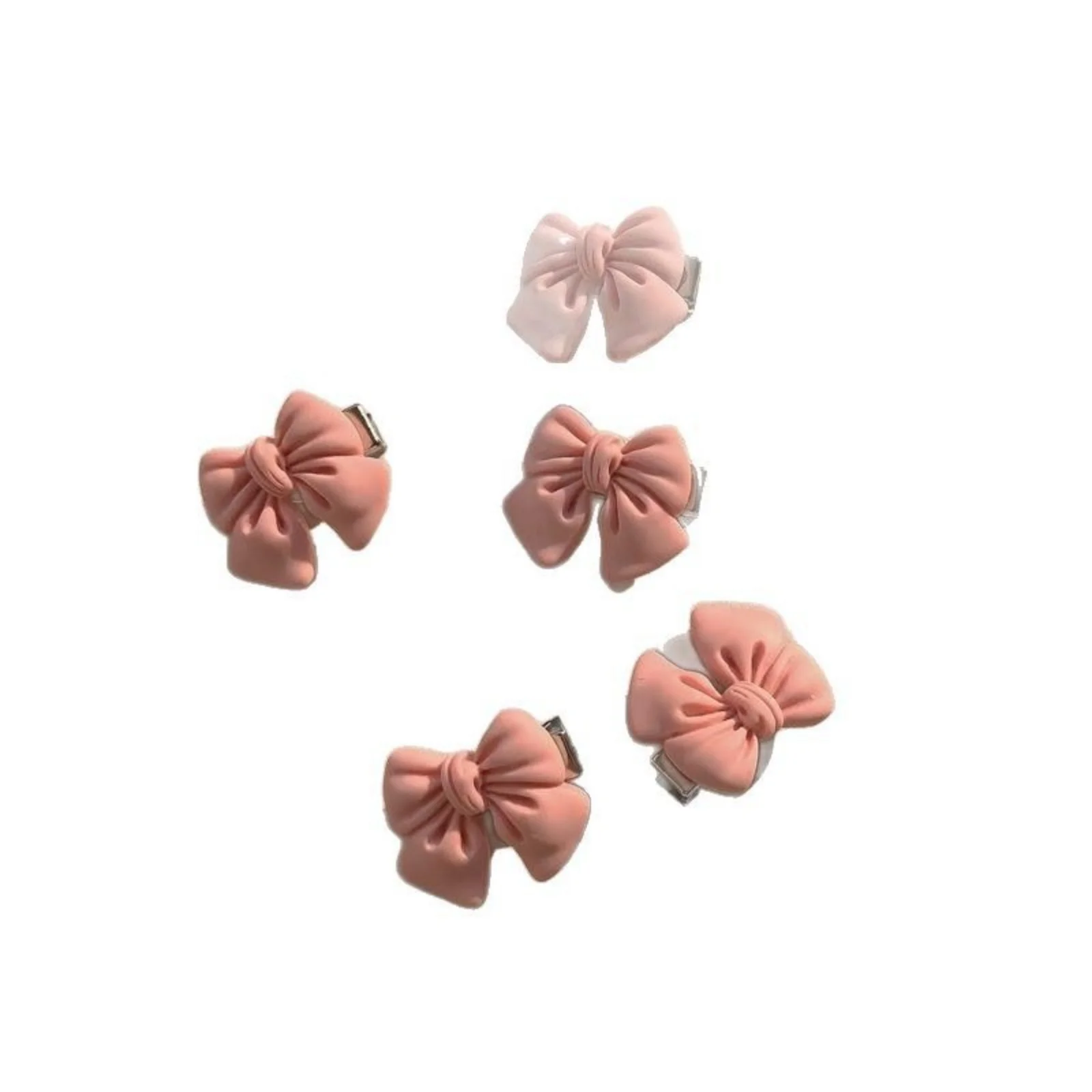 5PCS Pink Bowknot & Rose Hair Clip Set, Cute Mini Hair Accessories for Girls, Perfect for Braids & Updos