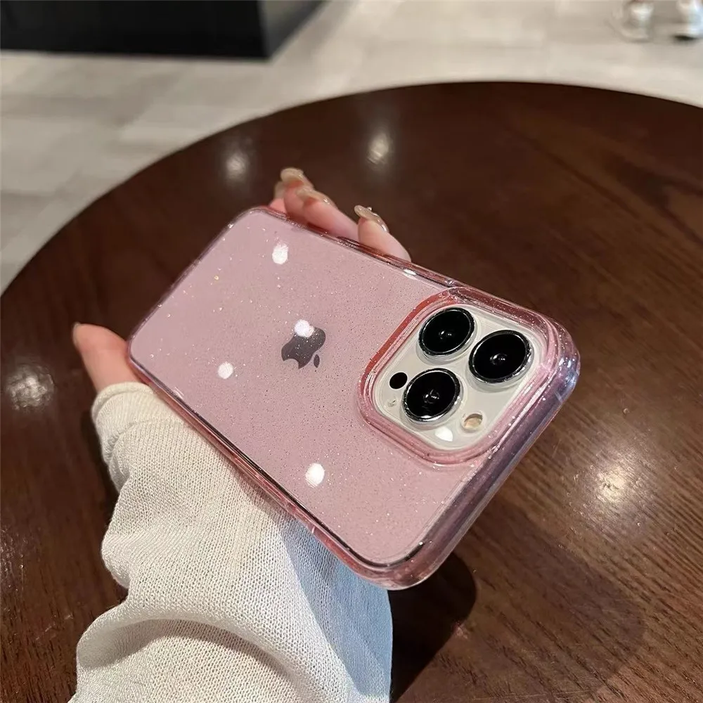 Coque pour iPhone 15 14 13 12 Pro Mini 11 Pro XS Max X XR 7 8 Plus Lisse Brillante Antichoc Coque arrière de luxe Rose pour iPhone 14