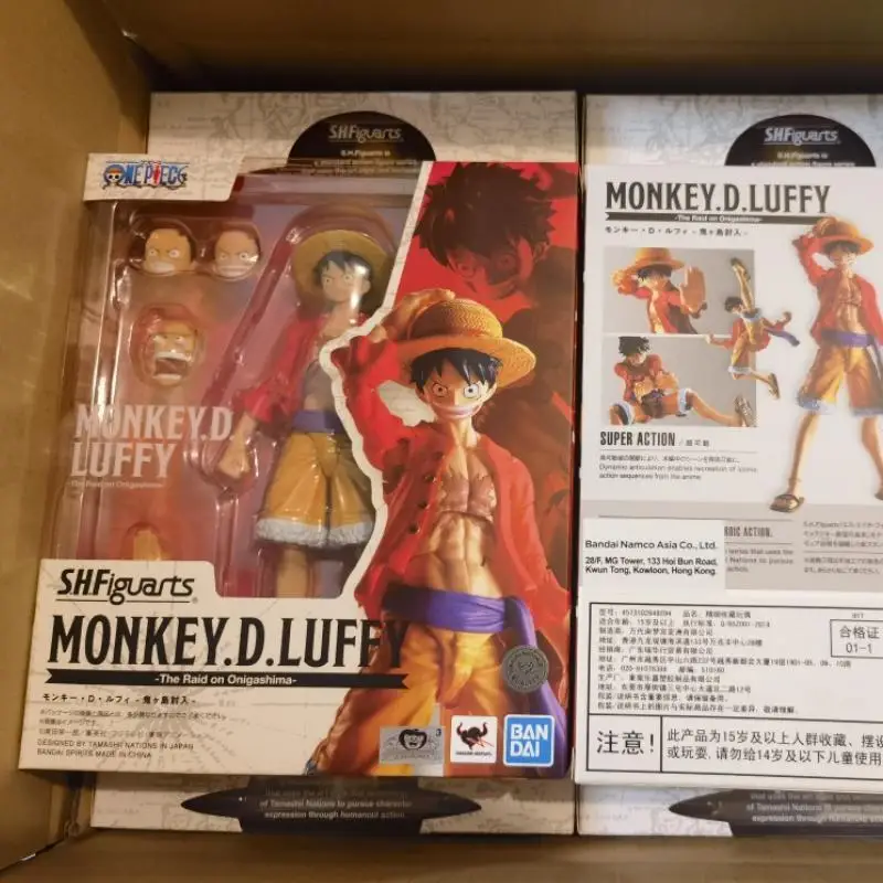 

In Stock One Piece Luffy S.H.Figuarts Anime Original Monkey D Luffy PVC Action Figures The Raid on Onigashima Toy for Children