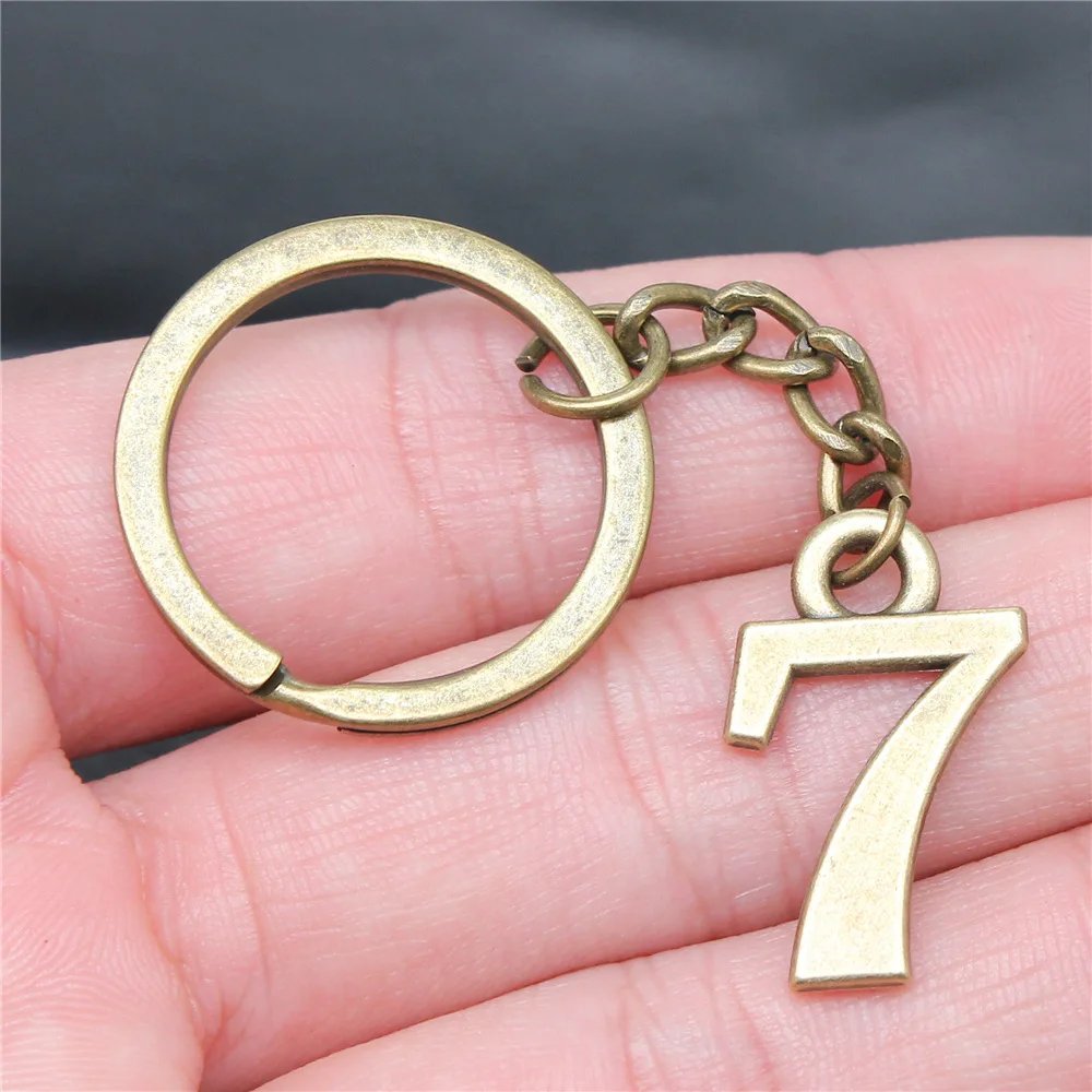 ערבית ספרות Keyring מתכת סגסוגת איור Keychain 0 1 2 3 4 5 6 7 8 9 מזל מספר Hangtag סמן עבור מפתח וחדר
