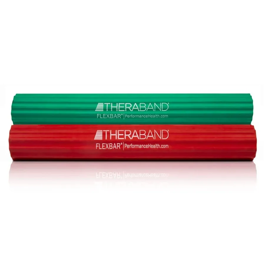 FlexBar, 2 Pack, Red, Green, Therapy Twist Bar, Hand & Wrist Strength, Tennis & Golfer's Elbow, Tendonitis, Rehab Tool for Resis