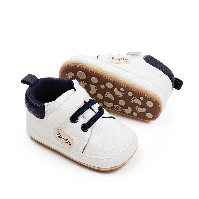 Toddler Boy PU Sneakers Casual Letter Print Cute Baby Flats Breathable Infant Walking Shoes for Newborn baby shoes
