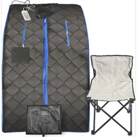 Compact and Portable Infrared Steam Sauna, Suitable for Relaxing and Rejuvenating At Home, Foldable Chair, Foot Mat Heating Pad 2