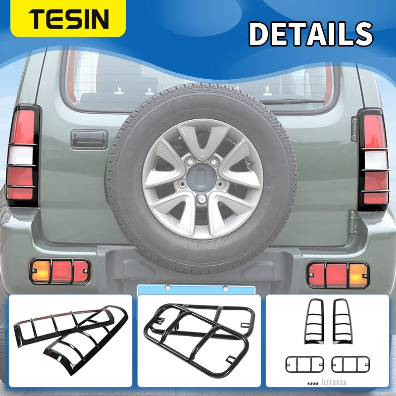 Car Rear Fog Light Tail Light Lamp Decoration Cover Headlight Trim Frame for Suzuki Jimny 2007- Exterior Accessories Car Tail Light Decals Tail Lamp Cover