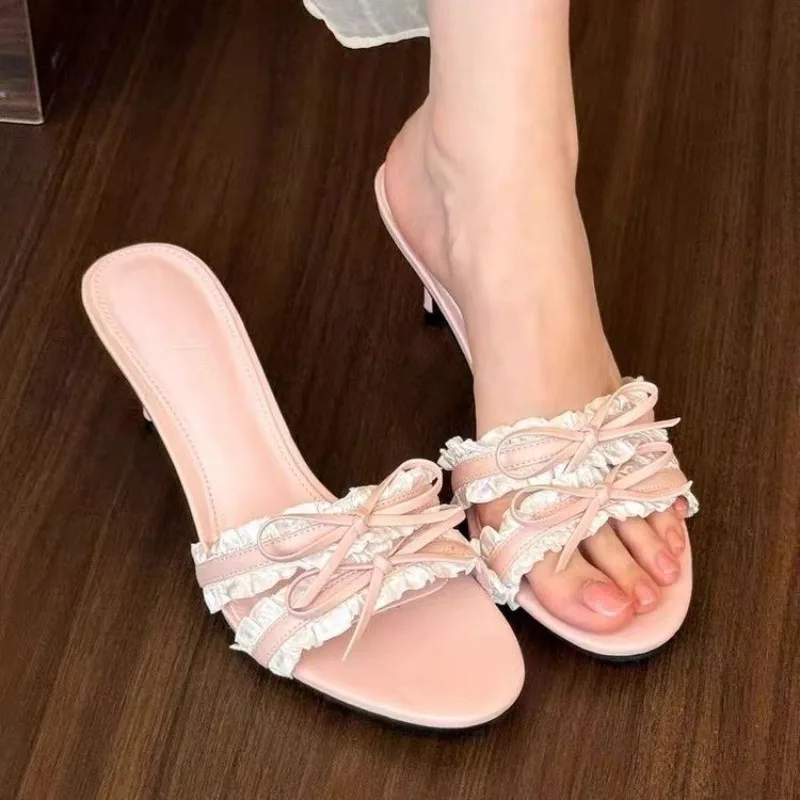 Elegant Women's Party Sandals With Stiletto Heel And Bow Detail_voghion.com