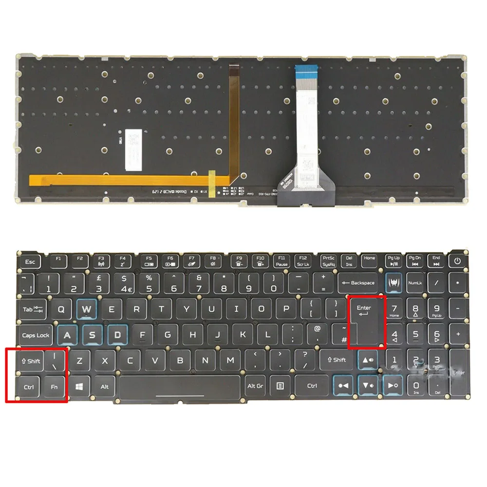 

UK RGB Backlit Keyboard For Acer Predator Helios 300 PH315-53 PH315-54 LG05P_P10B3L NKI15131GR PK133BK1C12