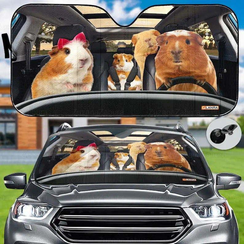 

Guinea Pig Car Sunshade, Guinea Pig Car Accessories, Car Decoration, Guinea Pig Lover, Animal Car Sunshade,
