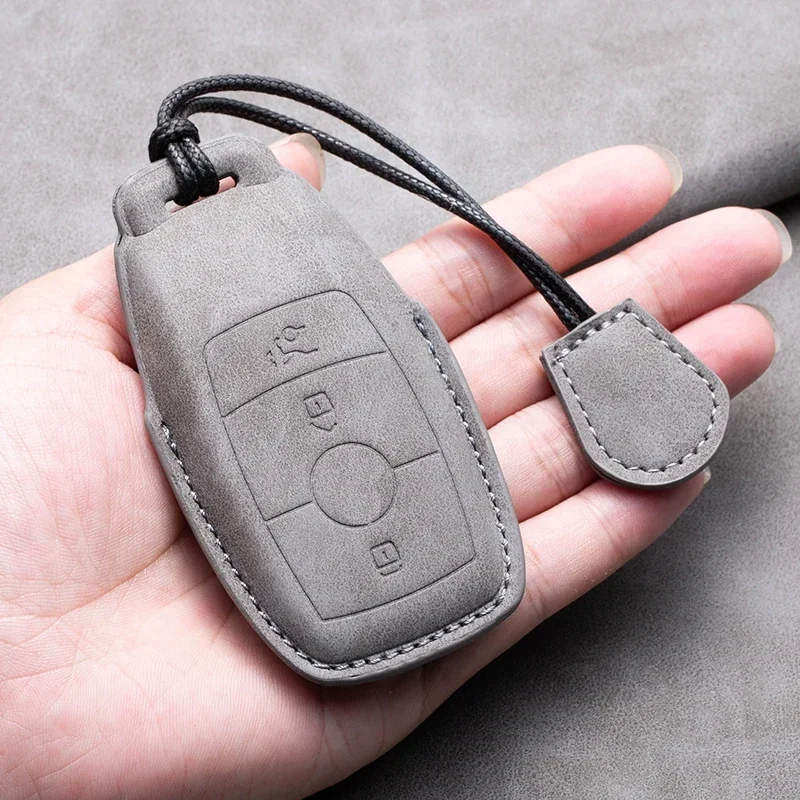 

Leather Car Key Case Cover For Mercedes Benz A C E S G Class GLC CLE CLA GLB GLS W177 W205 W206 W213 W222 W223 C260 X167 AMG