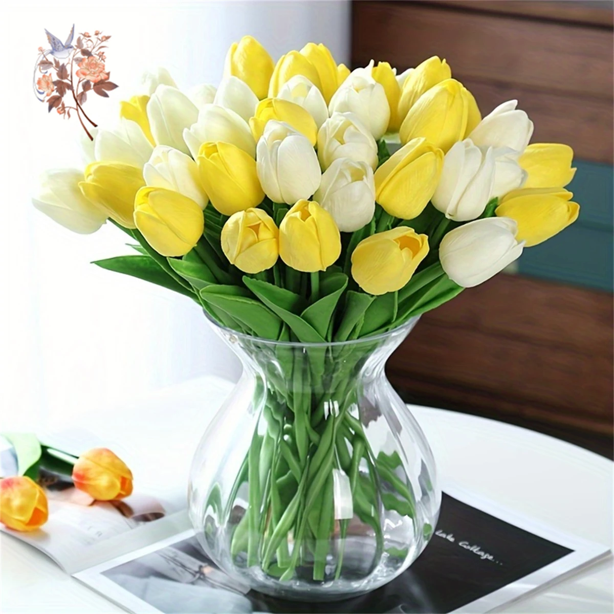 

10Pcs Artificial Tulip Flower DIY Craft Bridal Bouquet Real Touch Fake Tulip With Stem Wedding Spring Home Vase Party Decoration