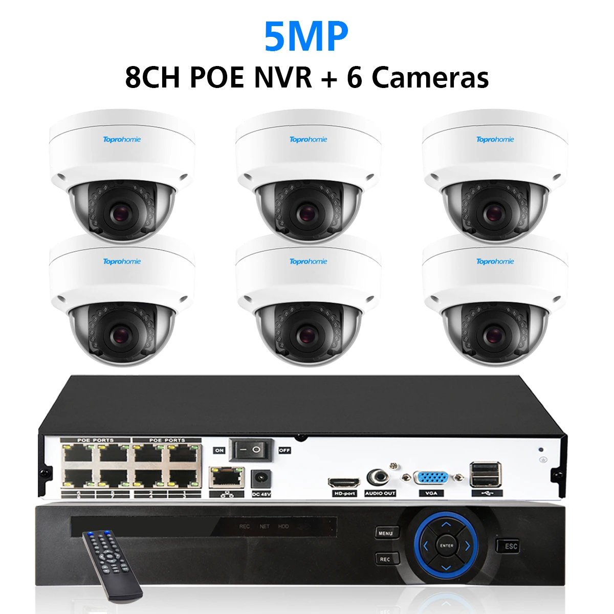 8 NVR x 6PCS 5MP