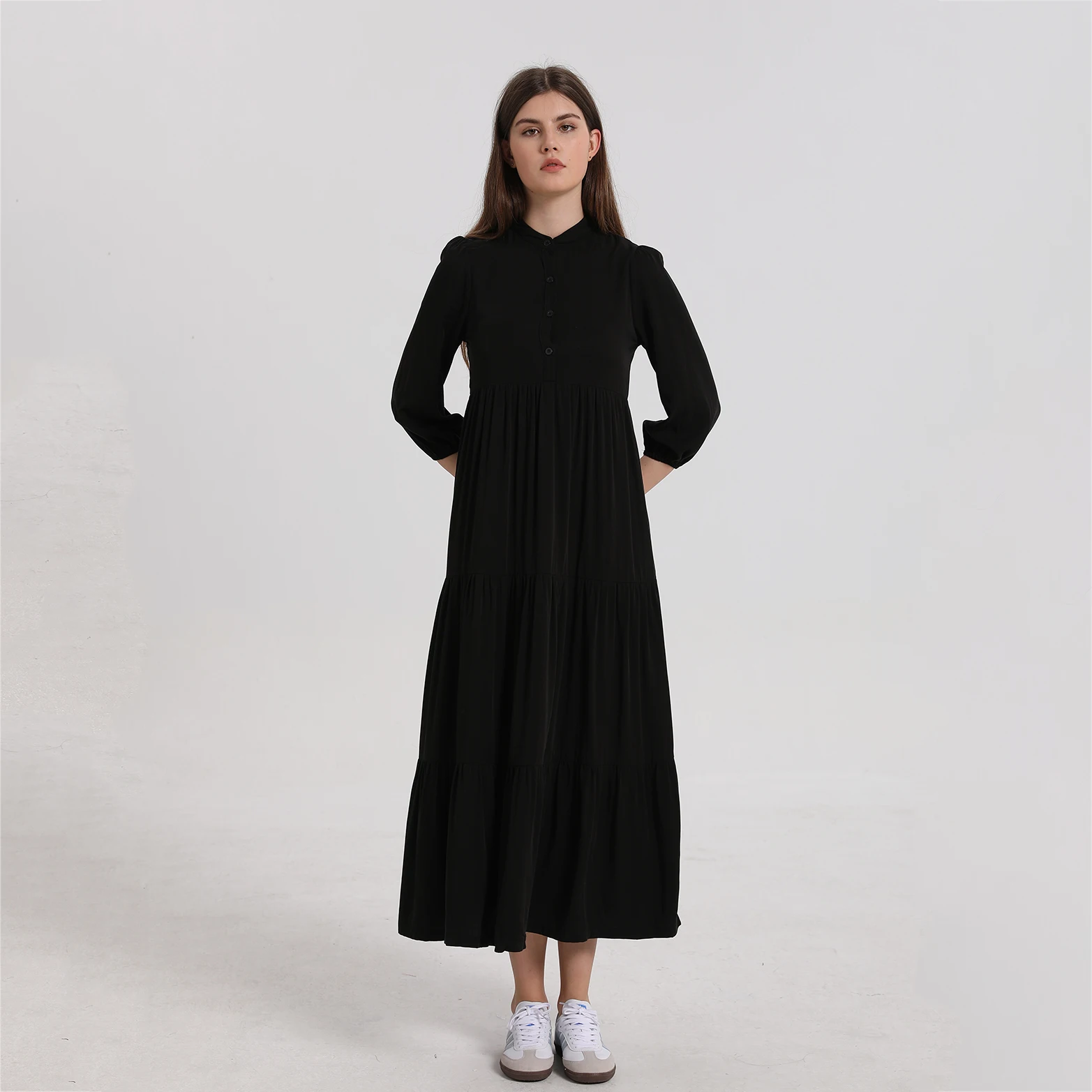 Ap Isha Style Print Soft Maxi Dress Tencel Viscosa 2024 Primavera Estate Ragazze Adolescenti Abiti Da Donna Abiti Coordinati Per La Famiglia