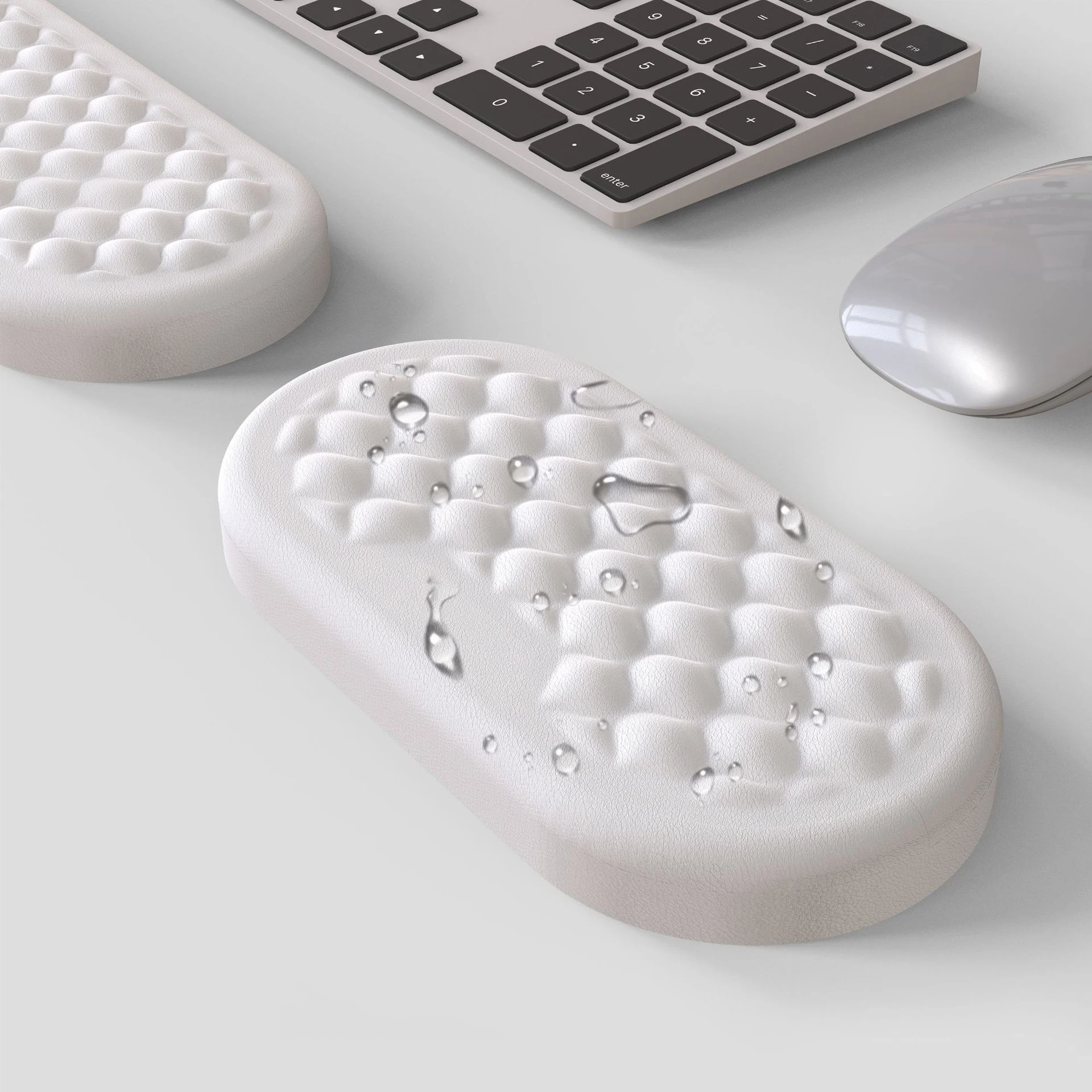 Ergonomic Keyboard Wrist Rest, Silky Memory Foam with Massage Points Carpal Tunnel Support Wrist Pad for Office Gaming