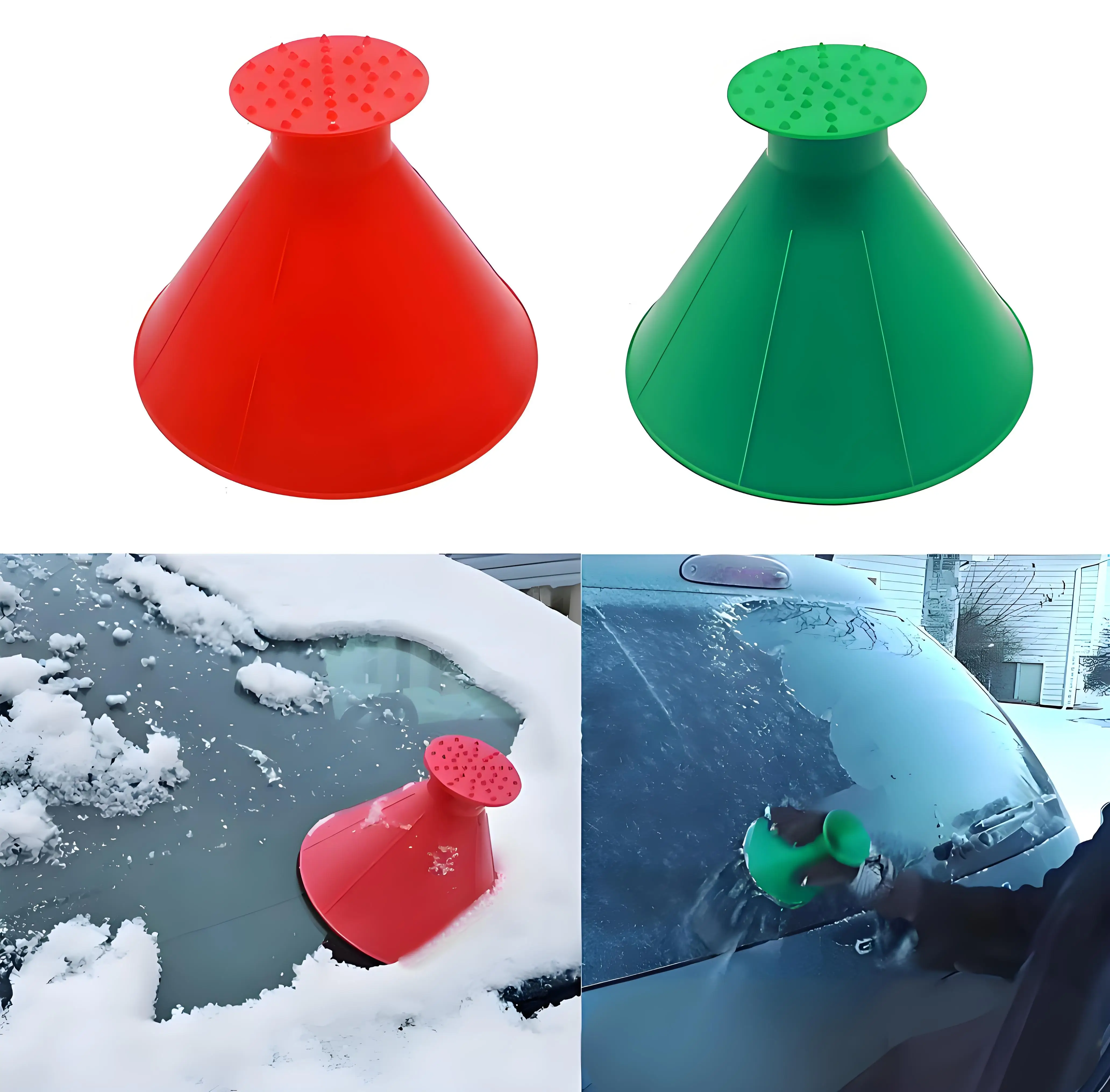 Car Winter Ice Scrapers Snow Removal Tool Funnel Defrost Scrape Cleaning for Car Windshield Glasses Windows Exterior Accessories