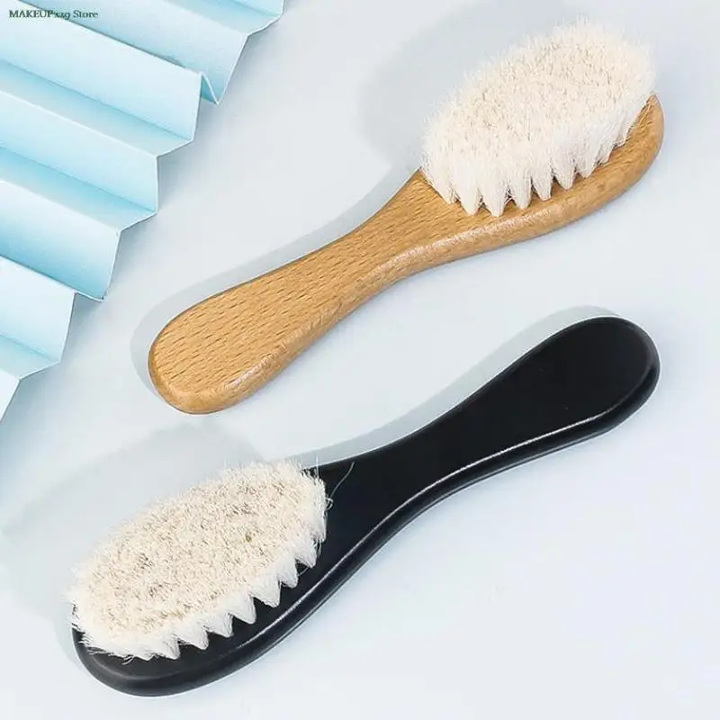 1PC Baby Wooden Brush Natural Soft Wool Bristles Bath Brush Infant Comb Head Massager Hairbrush Newborn Perfect Baby Gift
